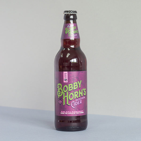 Bottle of Bobby Horns Hedgerow Cider
