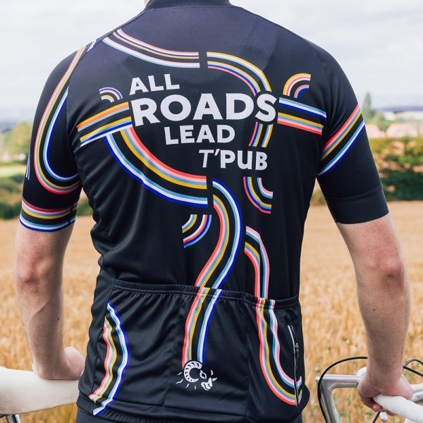 'All Roads Lead T'Pub' Men's Cycling Jersey - Image 2